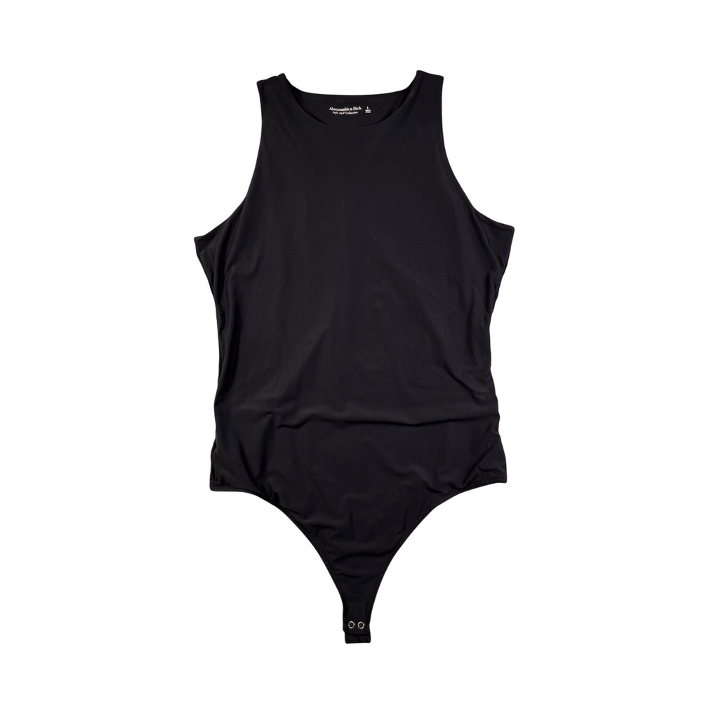 Abercrombie Fitch Soft AF Black Bodysuit‎ Womens Large Sleeveless Snap